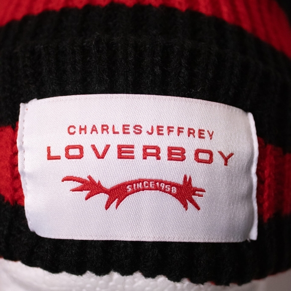 Black And Red Pointed Knit Loverboy Hat Cap Charles Jeffrey Unisex Beanie NEW - Picture 4 of 5